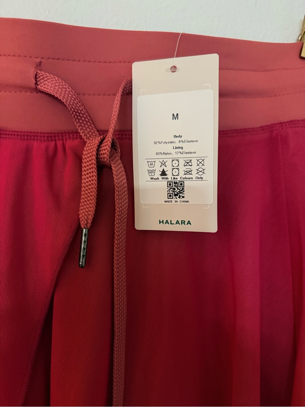 Halara NWT Flowy High Rise 2-in-1 Skort Built In Shorts Raspberry Red M - Picture 5 of 6